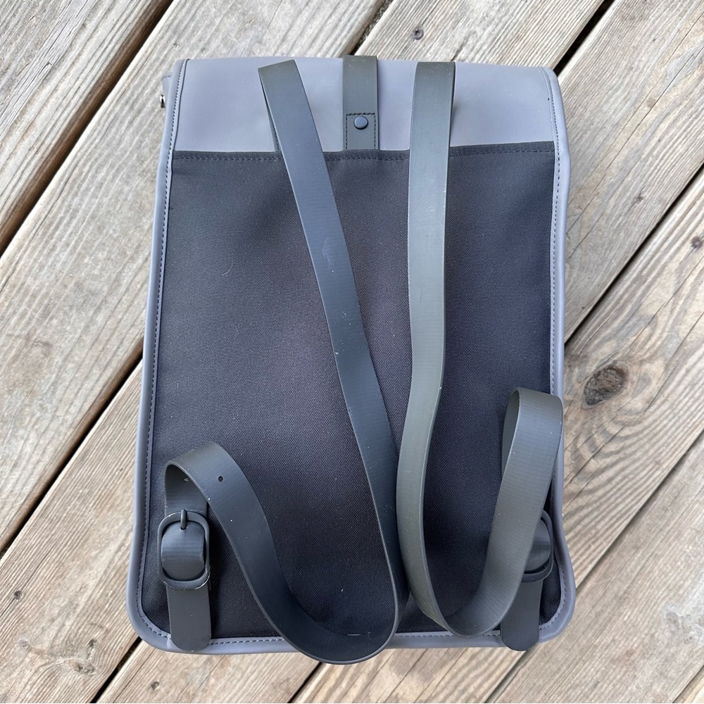RAINS Rucksack Waterproof Backpack Grey Black - Picture 12 of 16